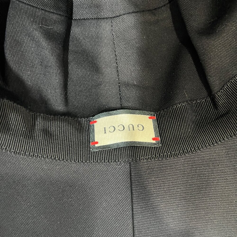$590 Gucci FW20 Black Embroidered Patch La Saison Logo Bucket Hat Unisex XL - Picture 8 of 10